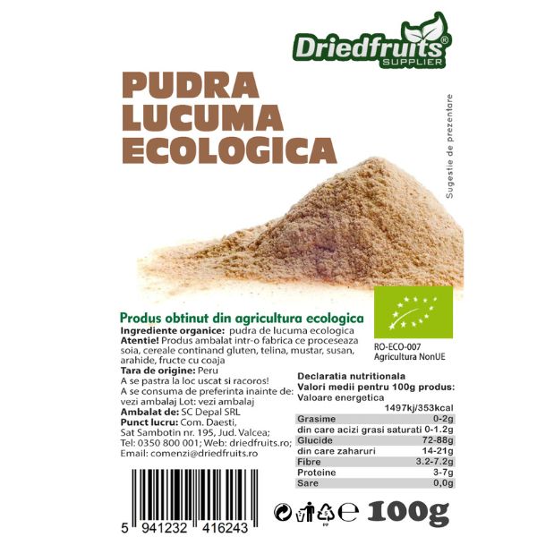 Lucuma pudra BIO Driedfruits - 100 g