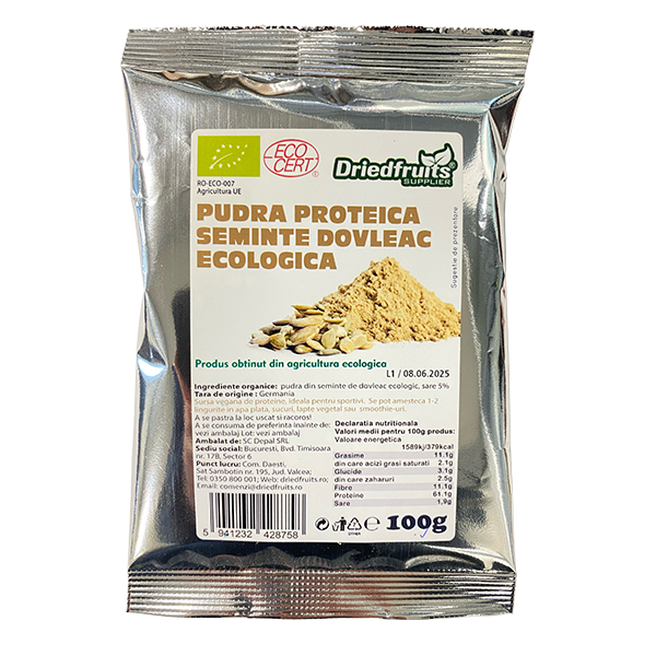 Pudra proteica din seminte de dovleac BIO Driedfruits - 100 g