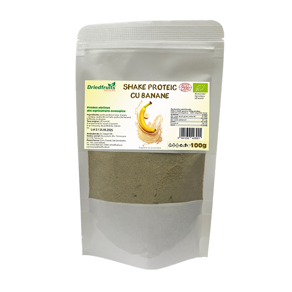 Shake proteic cu banane BIO Driedfruits - 100 g