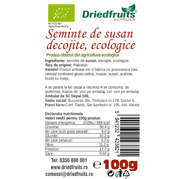 Susan decorticat BIO Driedfruits - 100 g
