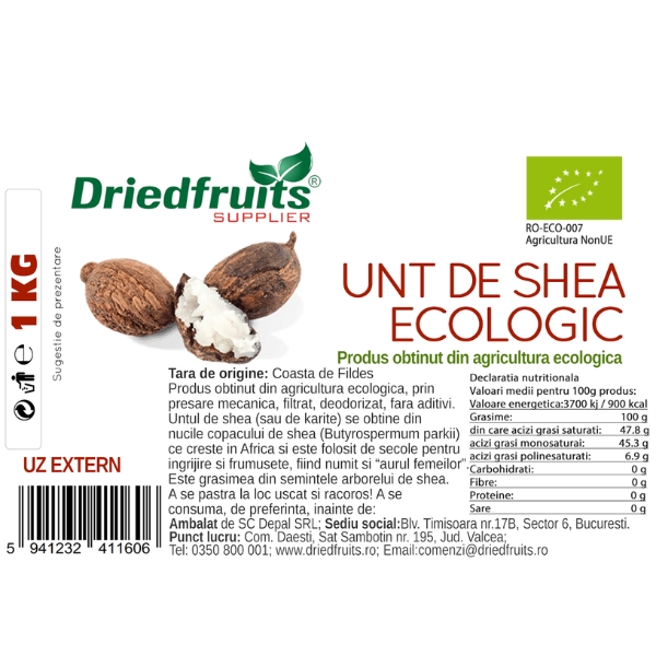 Unt shea cosmetic BIO Driedfruits - 1 kg
