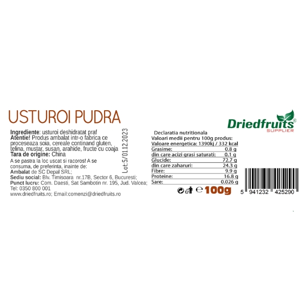 Usturoi pudra (borcan) Driedfruits - 100 g