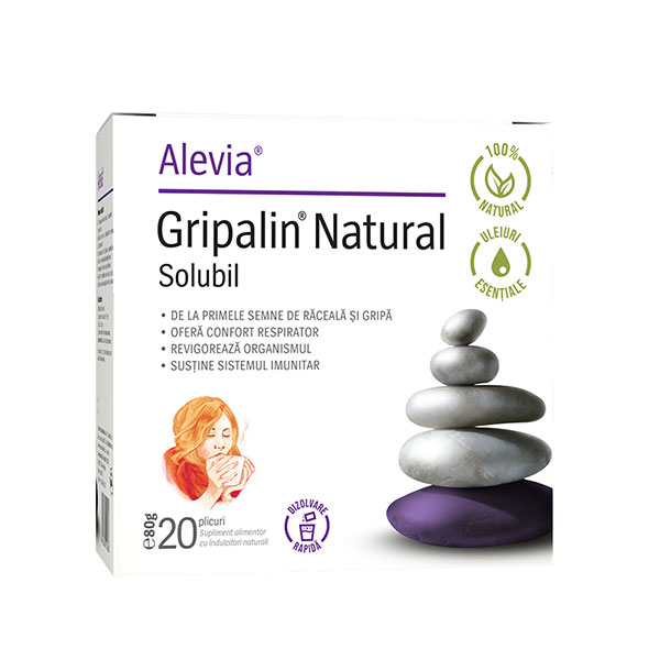 Gripalin natural solubil Alevia – 20 plicuri Alevia Capsule si comprimate