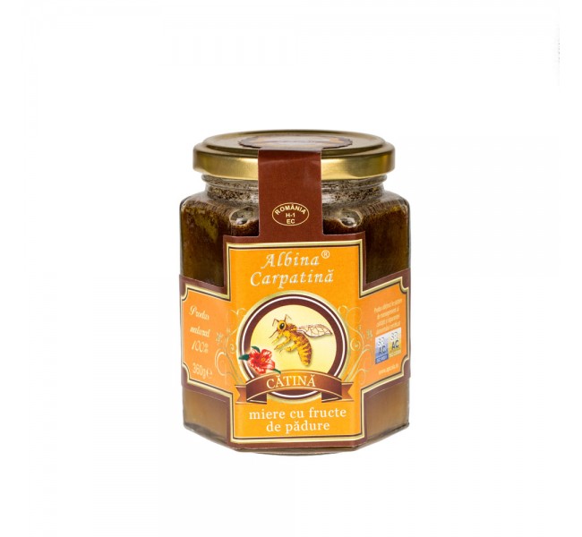 Miere cu pulbere de catina si fructe de padure Albina Carpatina – 360 g ALBINA CARPATINA Produse apicole