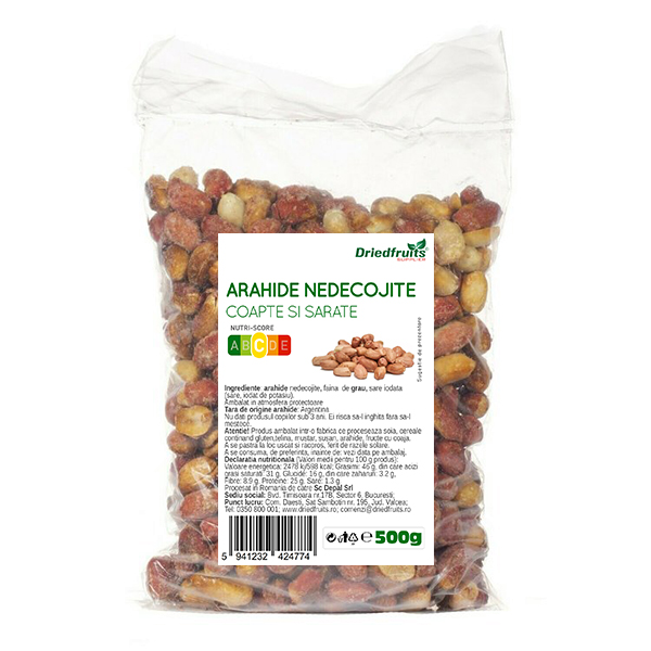 Arahide nedecojite coapte si sarate (rosii) Driedfruits – 500 g Dried Fruits Alune & nuci prajite