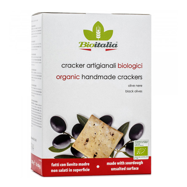 Crackers cu masline negre BioItalia BIO - 250 g imagine produs 2021 Bioitalia