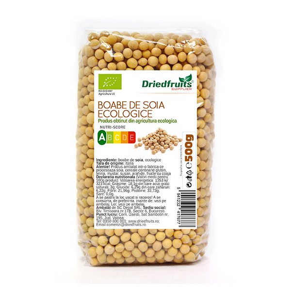 Boabe soia BIO Driedfruits – 500 g Dried Fruits Cereale & Leguminoase & Seminte