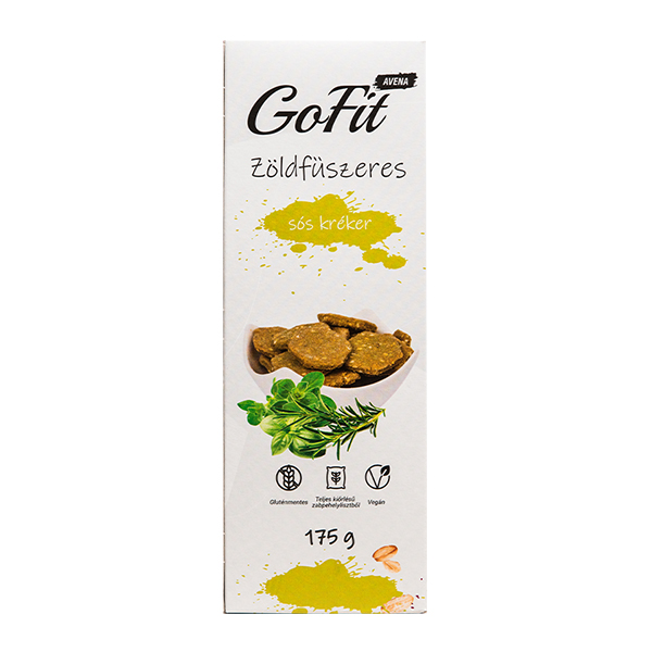 Crackers vegani din ovaz cu ierburi (fara gluten) GoFit – 175 g driedfruits.ro/ Biscuiti vegani & Budinci & Snacks