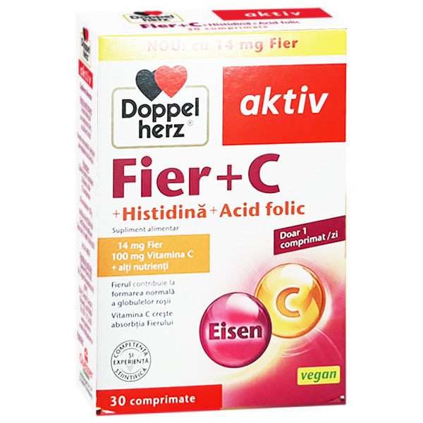 Aktiv Fier + C + Histidina + Acid folic Doppelherz – 30 capsule