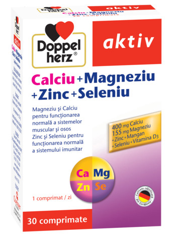 Aktiv Calciu + Magneziu + Zinc + Seleniu Doppelherz – 30 capsule
