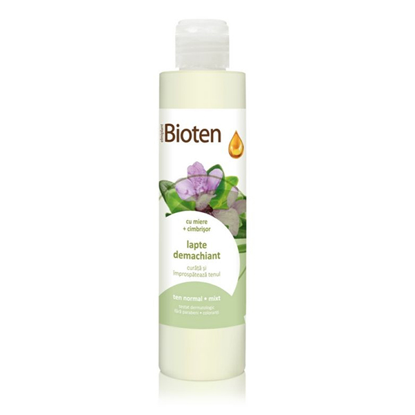 Lapte demachiant cu miere si cimbrisor (ten normal/mixt) Bioten Elmiplant - 200 ml