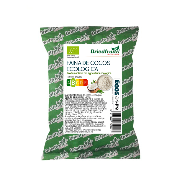 Faina cocos BIO Driedfruits – 500 g Dried Fruits Produse Naturale pentru Patiserii, Cofetarii & Brutarii