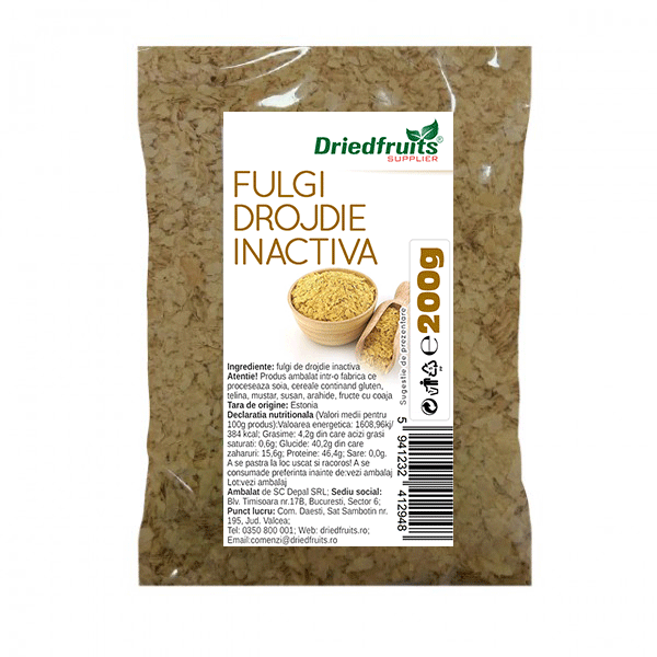 Fulgi drojdie uscata inactiva Driedfruits – 200 g Dried Fruits Pudre Nutritive