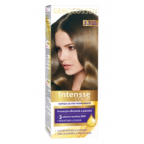 Vopsea de par permanenta (3.3 Saten Ambra) Intensse Color Gerocossen - 50 ml