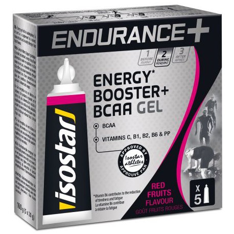 Gel Energy booster+ BCAA red fruits Endurance+ Isostar - 5 x 20 g