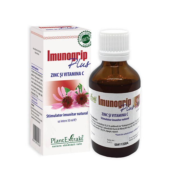 Imunogrip plus zinc si vitamina C PlantExtrakt - 50 ml