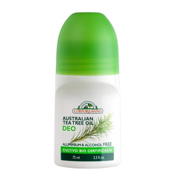 Deodorant roll-on racoritor cu ulei esential australian de tea tree (fara aluminiu si alcool) Corpore Sano - 75 ml