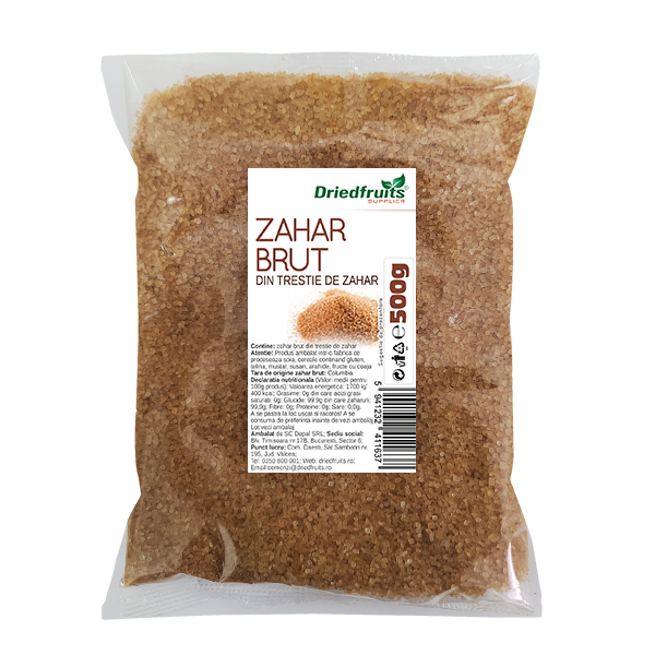 Zahar brut (din trestie de zahar) Driedfruits – 500 g Dried Fruits Produse Naturale pentru Patiserii, Cofetarii & Brutarii